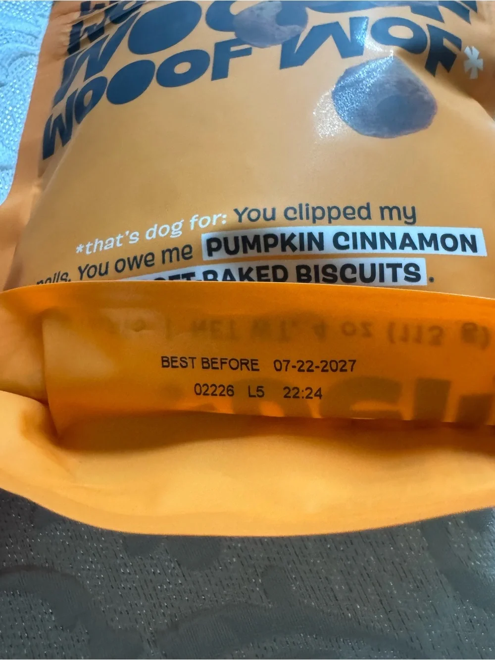 SEALED - BARK In The Belly Pumpkin Cinnamon Dog Treats - No grain - Exp 07/2027